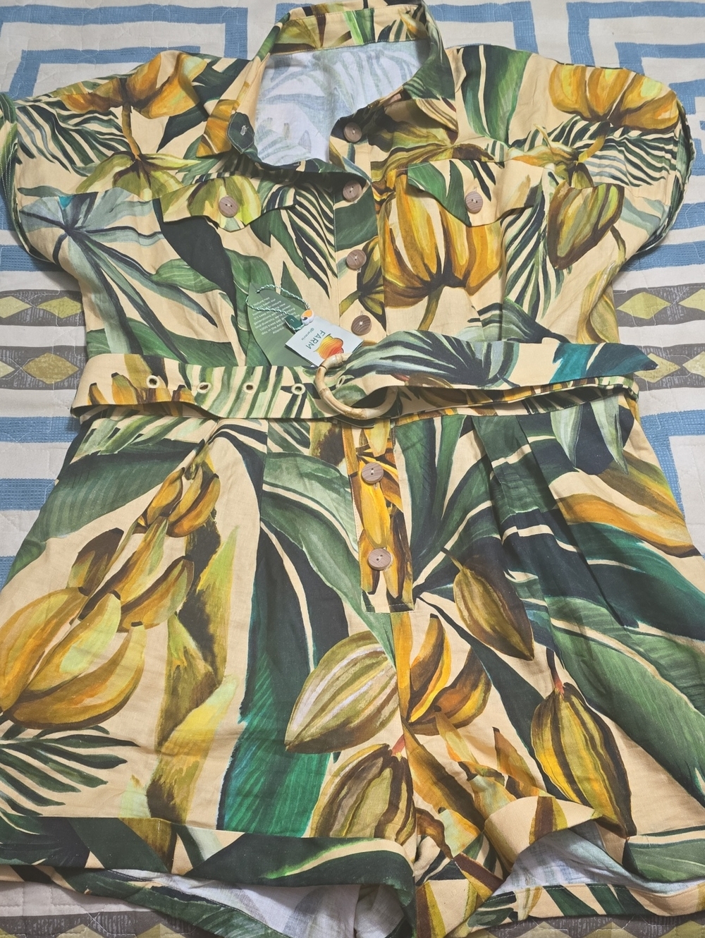 FARM Rio Yellow & Green Tropical Print Jumpsuit - Picture 5 of 5